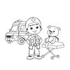 Kolorowanka: Ambulans i mały ratownik