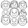 Kolorowanka: Różne uśmiechy