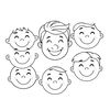 Kolorowanka: Różne uśmiechy