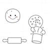 Kolorowanki: bułeczka, ciasteczko, wałek