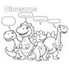 Strona kolorowanki: Dinozaury i uczucia