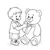 Kolorowanka: Mały ratownik z pluszakiem