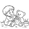 Kolorowanka: Mały ratownik z pluszakiem