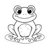 Kolorowanka: duża sylwetka żaby z prostymi detalami