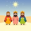 Ilustracja: Trzej Królowie i gwiazda