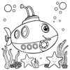 Kolorowanka: Mała łódź podwodna