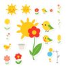 Naklejki pamiątkowe — małe motywy wiosenne (arkusz)