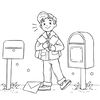 Kolorowanka: listonosz i skrzynka