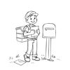Kolorowanka: listonosz i skrzynka