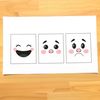 Zestaw kartoników z buźkami (radość, smutek, zdziwienie)