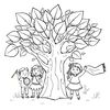 Kolorowanka: Drzewo i instrumenty