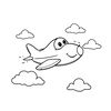 Kolorowanka: samolot i chmury