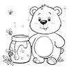 Kolorowanka: Miś i słoik miodu