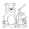 Kolorowanka: Miś i słoik miodu