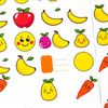 Naklejki/etykiety: kubeczki i tacki z uśmiechniętymi owocami