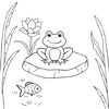Kolorowanka — żabka na lilijce