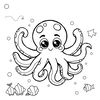 Kolorowanka: Ośmiornica z mackami