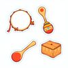 Ilustracje instrumentów perkusyjnych — zestaw do wycięcia