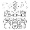 Kolorowanka: Trzej Królowie i gwiazda