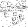 Kolorowanka: Biegające pieski