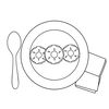 Kolorowanka: talerzyk z pączkami