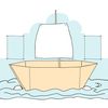Szablon kartonowej łódki do składania i dekoracji