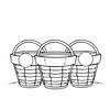 Kolorowanka / szablon do wyklejania: koszyczki
