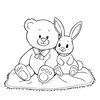 Kolorowanka — Miś i Króliczek