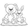 Kolorowanka — Miś i Króliczek