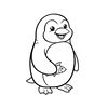 Kolorowanka — prosty pingwin z rybką