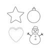 Szablony zawieszek: gwiazda, koło, serce, bałwanek
