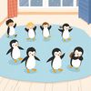 Ilustracja do zabawy ruchowej 'Pingwiny na lodzie'