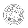 Kolorowanka: Pizza emocji (czarno-biała)