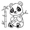 Kolorowanka: Panda z bambusem