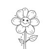 Kolorowanka: Kwiat na patyczku
