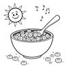Kolorowanka: Płatki śniadaniowe i miseczka
