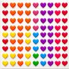 Arkusz naklejek: kolorowe serduszka