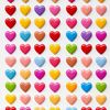 Arkusz naklejek: kolorowe serduszka