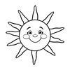 Kolorowanka — słońce z buźką