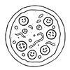 Kolorowanka: prosta pizza do kolorowania