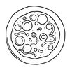 Kolorowanka: prosta pizza do kolorowania