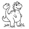 Kolorowanka: Duży prosty dinozaur do paluszkowego malowania