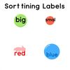 Etykiety do miseczek (duży / mały / czerwony / niebieski)