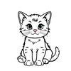 Kolorowanka: siedzący kotek