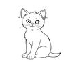 Kolorowanka: siedzący kotek