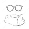 Szablony: okulary z papieru i apaszka dla 'babci'