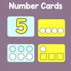 Karty z numerami 1–5 (kolorowe)