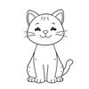 Kolorowanka: Prosty kotek do kolorowania