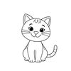 Kolorowanka: Prosty kotek do kolorowania
