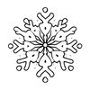 Kolorowanka: prosty płatek śniegu